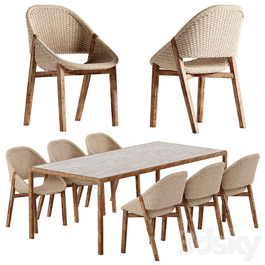 Pro 3DSky - Tribu Elio Chair Illum Teak Table Set